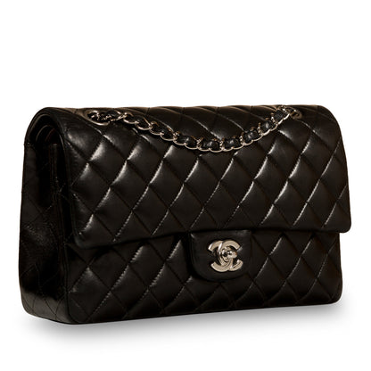 Chanel Classic Flap Lambskin Black Shoulder Bag Style 121