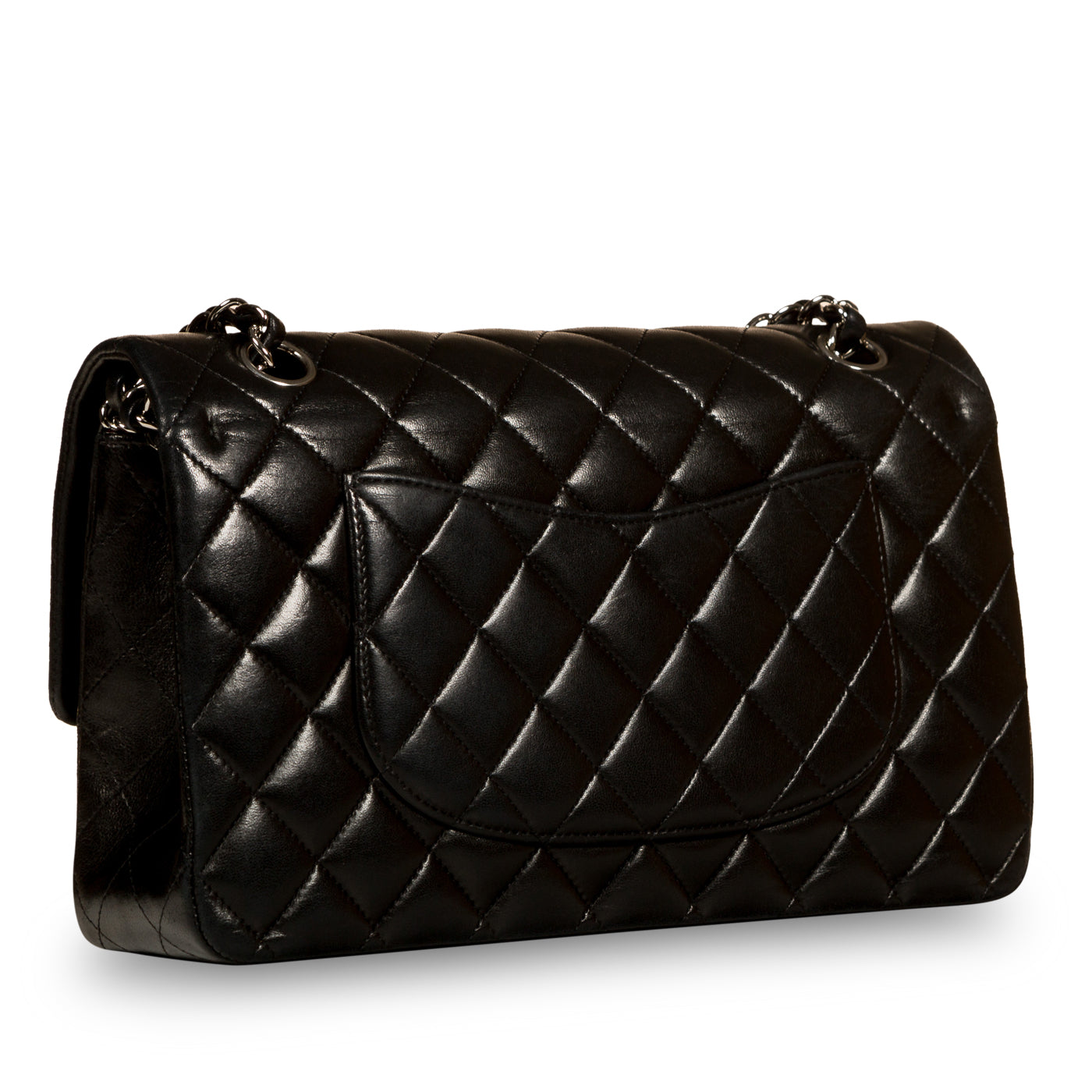 Chanel Classic Flap Lambskin Black Shoulder Bag Style 121