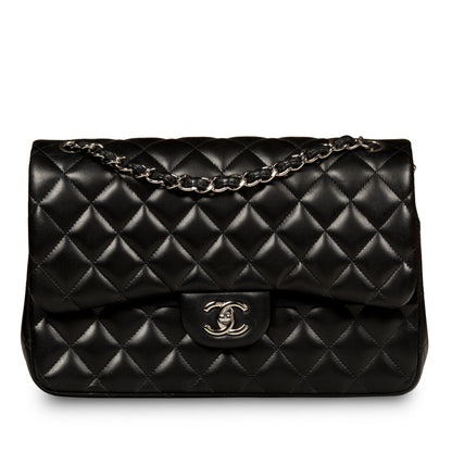 Chanel Classic Flap Lambskin Black Shoulder Bag Style 73