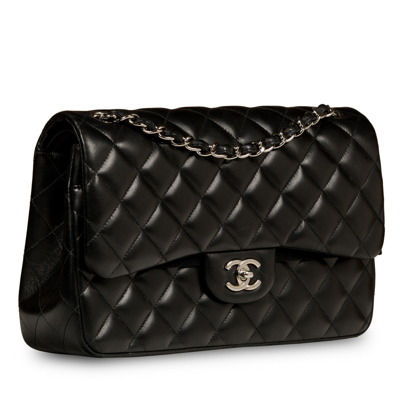 Chanel Classic Flap Lambskin Black Shoulder Bag Style 73