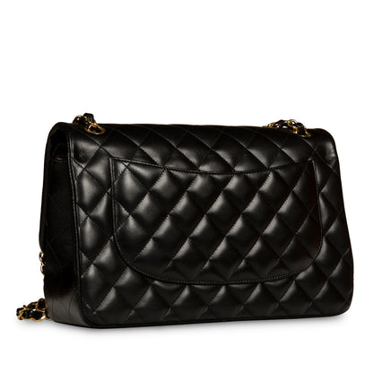 Chanel Classic Flap Lambskin Black Shoulder Bag Style 51