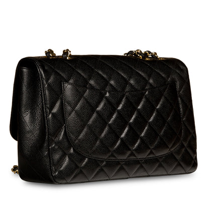 Chanel Classic Flap Caviar Black Shoulder Bag Style 43
