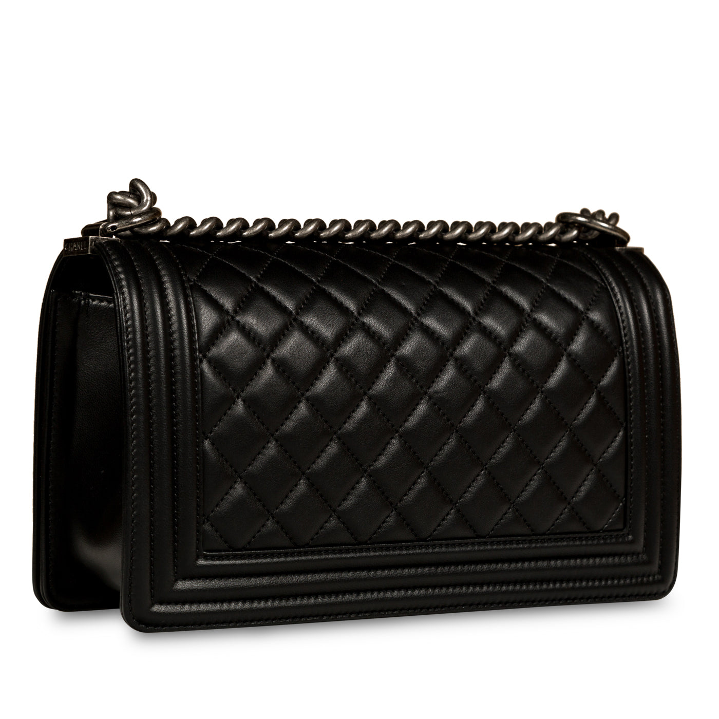 Chanel Boy Bag Lambskin Black Shoulder Bag Style 41