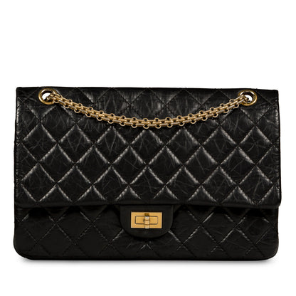 Chanel Classic Flap Calfskin Black Shoulder Bag Style 13