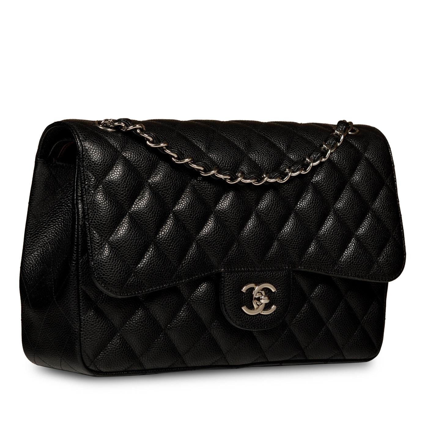 Chanel Classic Flap Caviar Black Shoulder Bag Style 42