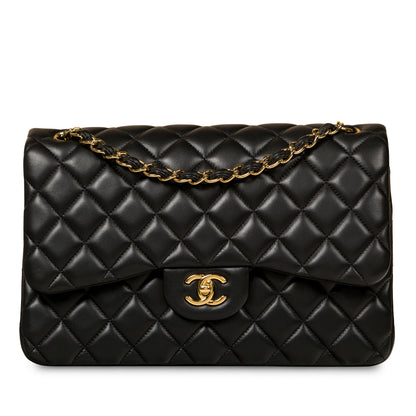 Chanel Classic Flap Lambskin Black Shoulder Bag Style 49