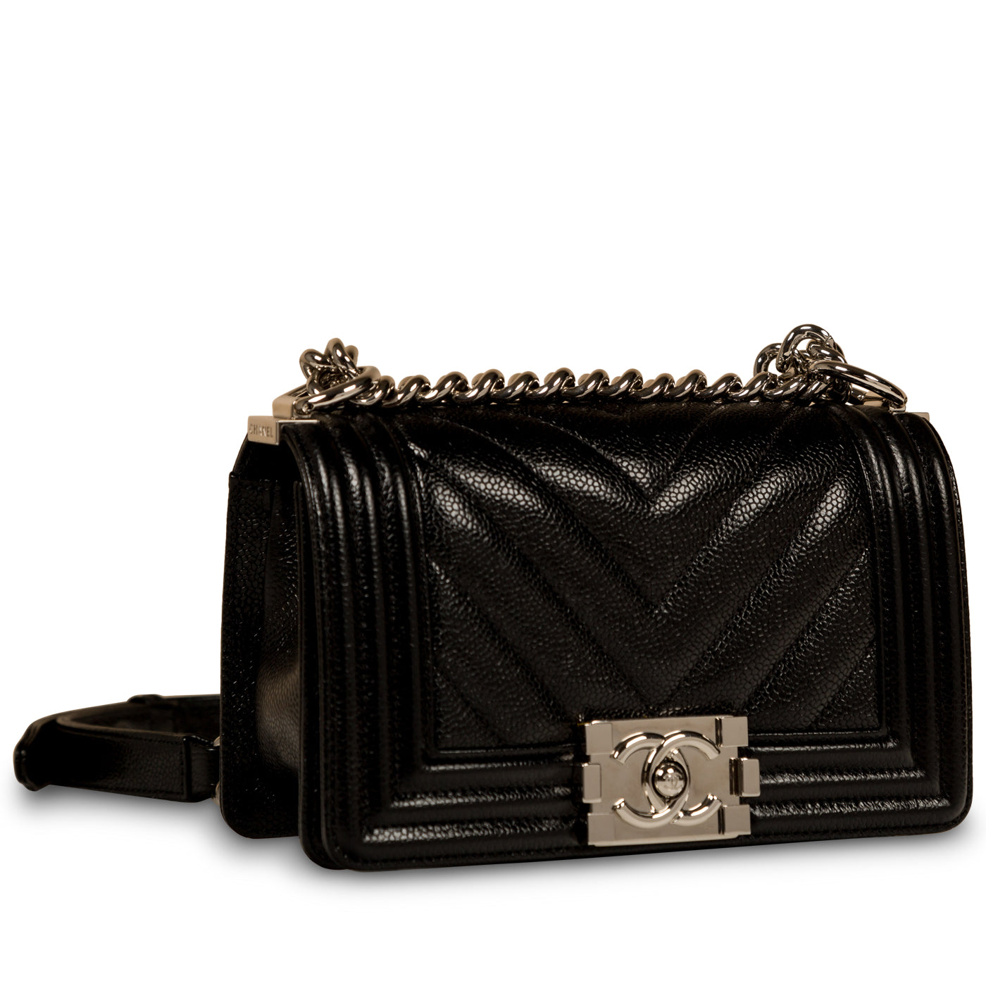 Chanel Boy Bag Caviar Black Shoulder Bag Style 20
