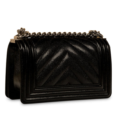 Chanel Boy Bag Caviar Black Shoulder Bag Style 20