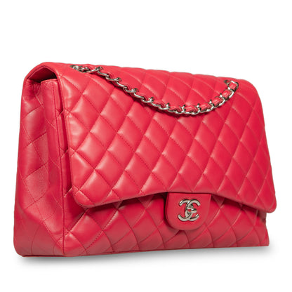 Chanel Classic Flap Lambskin Silver Shoulder Bag Style 11