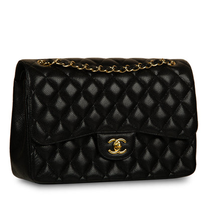 Chanel Classic Flap Caviar Black Shoulder Bag Style 26