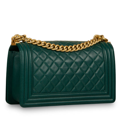 Chanel Boy Bag Caviar Gold Shoulder Bag Style 4