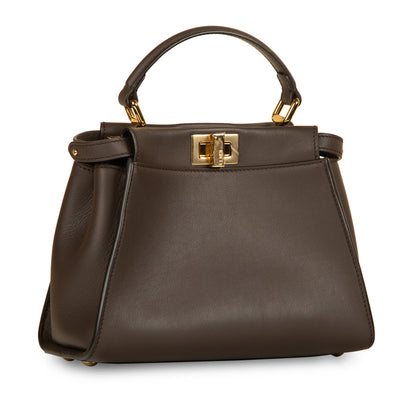 Fendi Peekaboo Leather Brown Handbag Brown