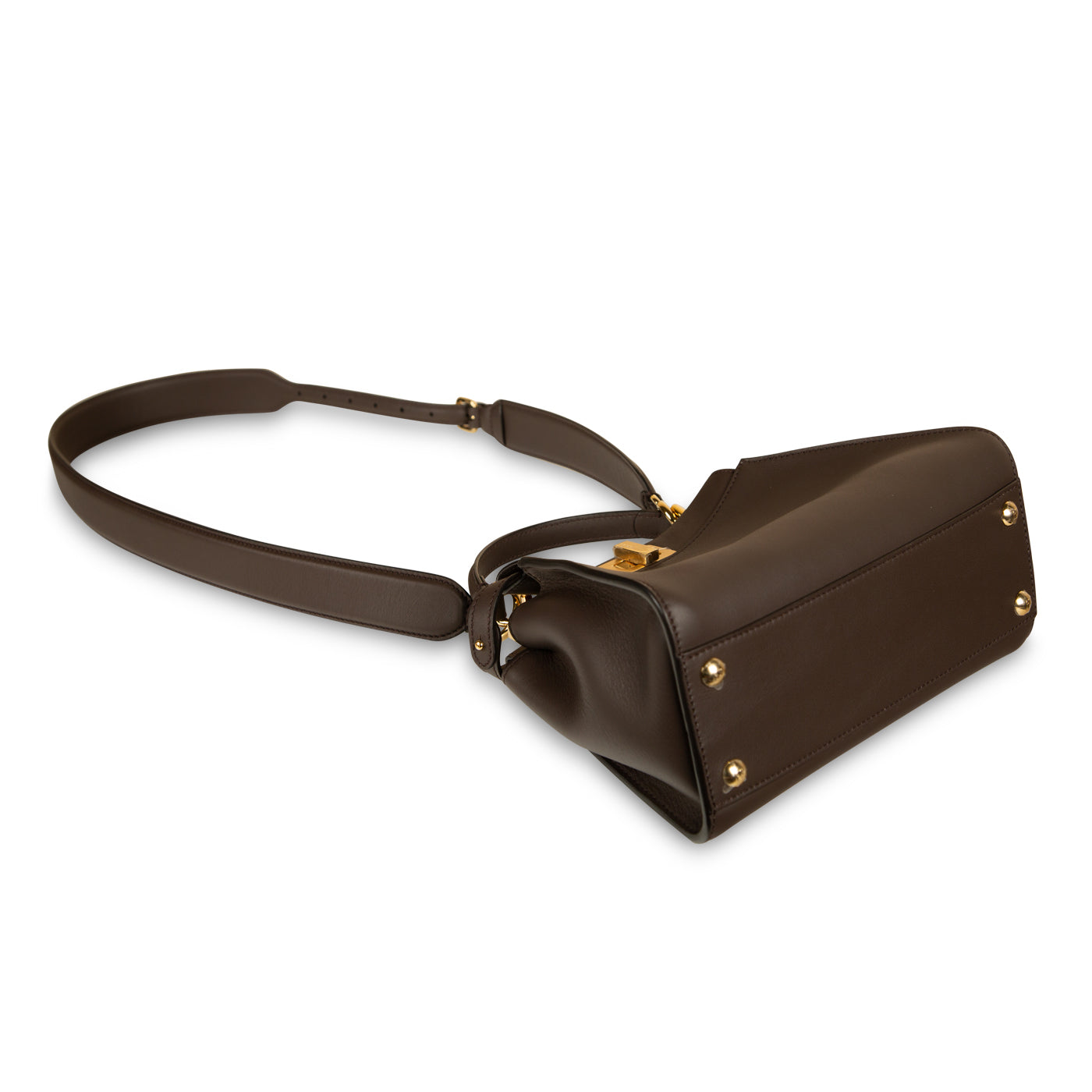 Fendi Peekaboo Leather Brown Handbag Brown