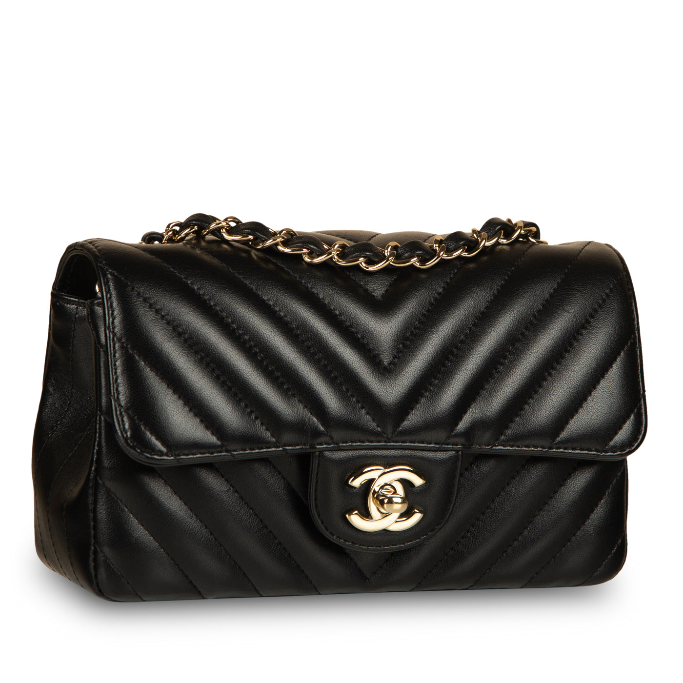 Chanel Classic Flap Lambskin Black Shoulder Bag Style 181