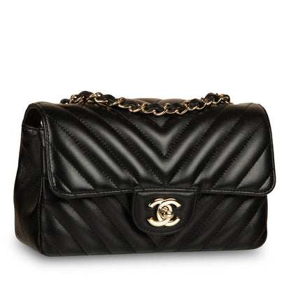 Chanel Classic Flap Lambskin Black Shoulder Bag Style 181
