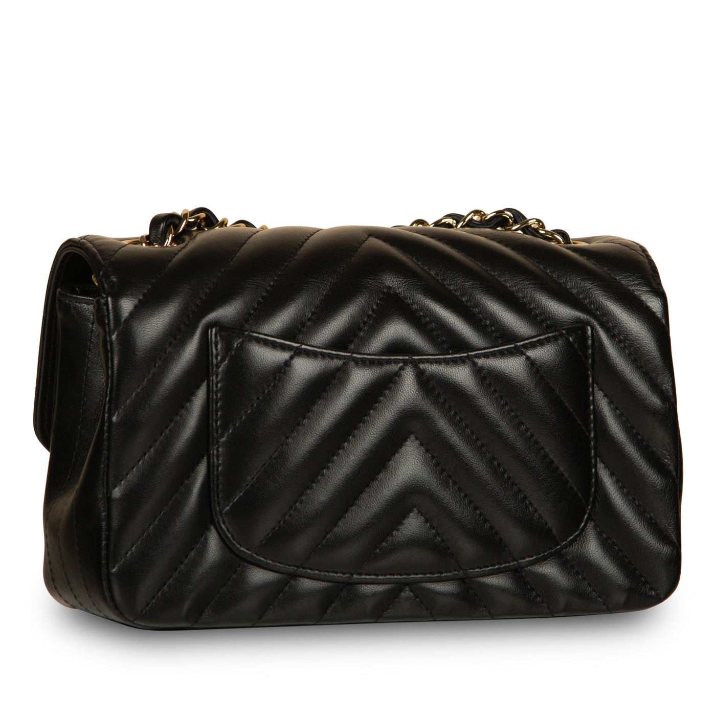 Chanel Classic Flap Lambskin Black Shoulder Bag Style 181