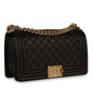 Chanel Boy Bag Lambskin Black Shoulder Bag Style 38