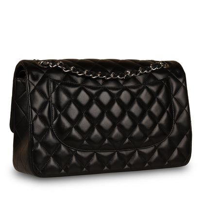 Chanel Classic Flap Lambskin Black Shoulder Bag Style 47