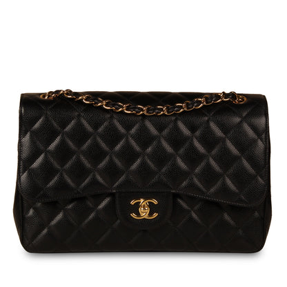 Chanel Classic Flap Caviar Black Shoulder Bag Style 39