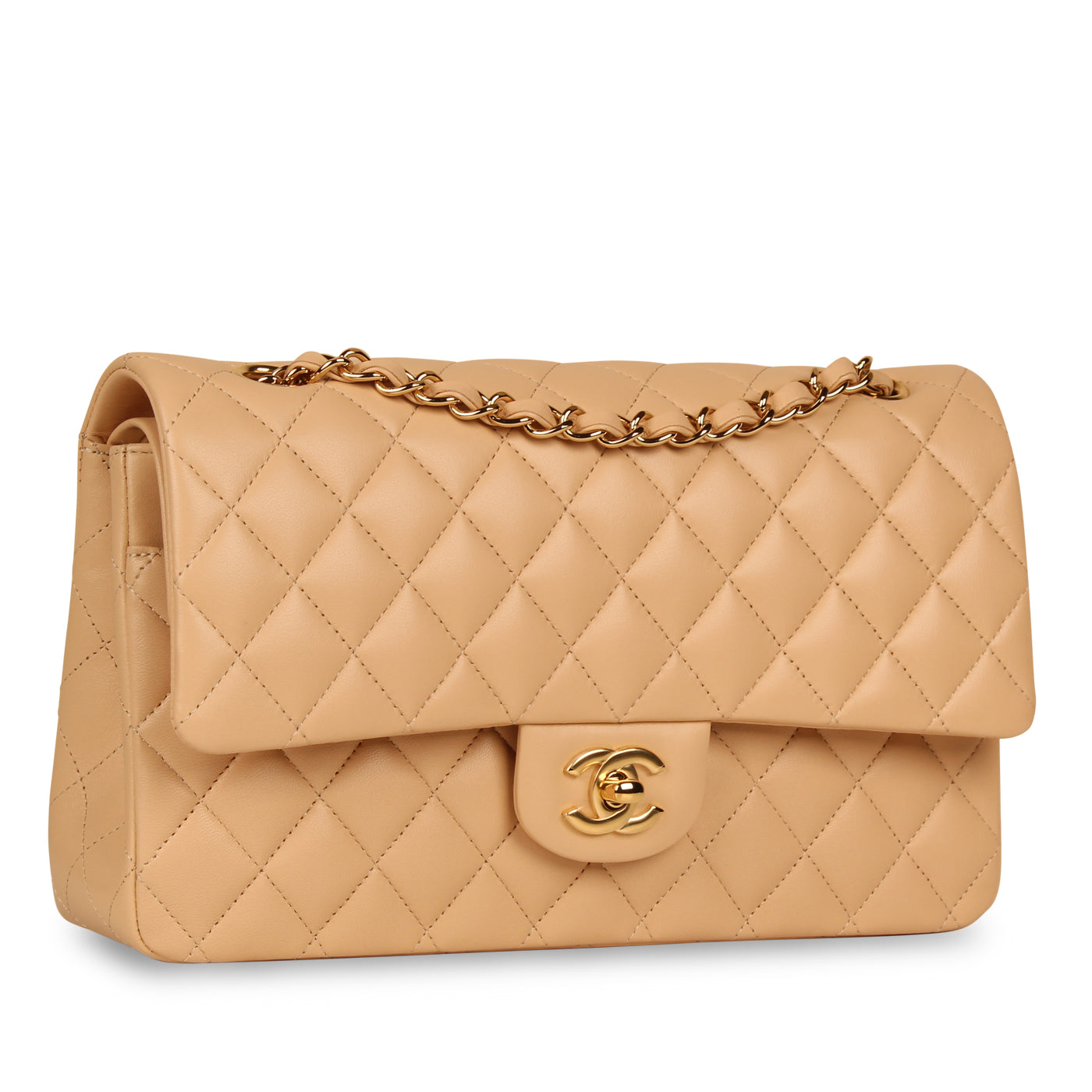 Chanel Classic Flap Lambskin Gold Shoulder Bag Style 37