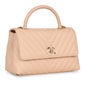 Chanel Pink Chevron Coco Top Handle - Medium
