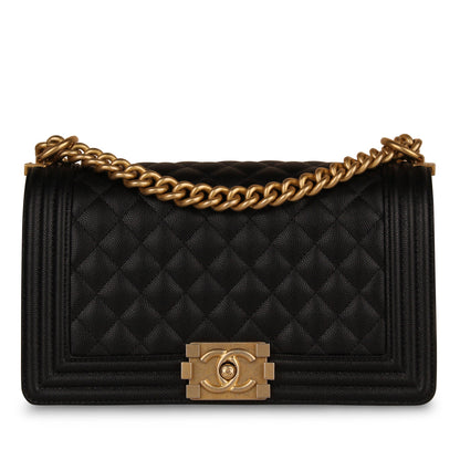 Chanel Boy Bag Caviar Black Shoulder Bag Style 12