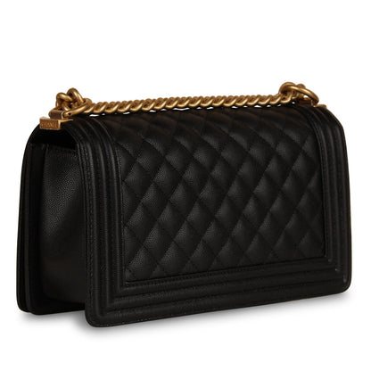 Chanel Boy Bag Caviar Black Shoulder Bag Style 12