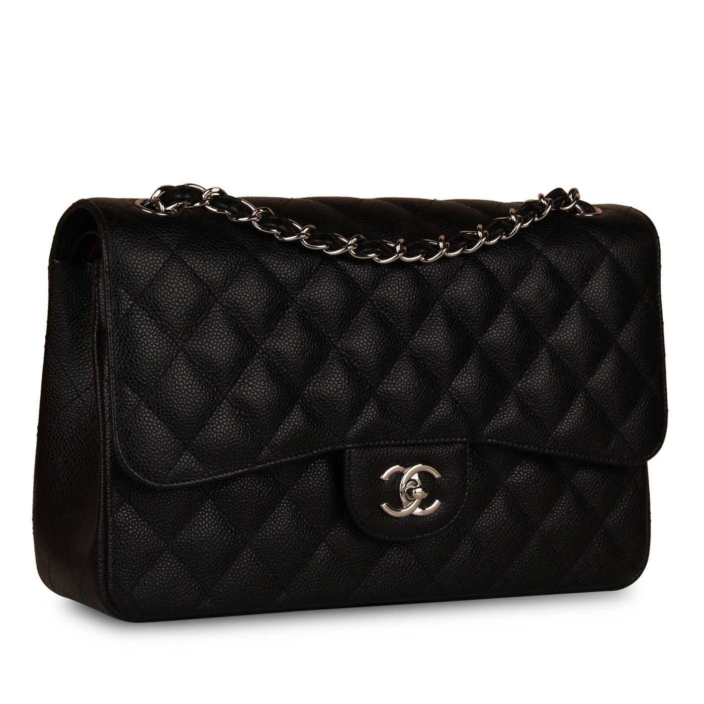 Chanel Classic Flap Caviar Black Shoulder Bag Style 38