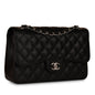 Chanel Classic Flap Caviar Black Shoulder Bag Style 38