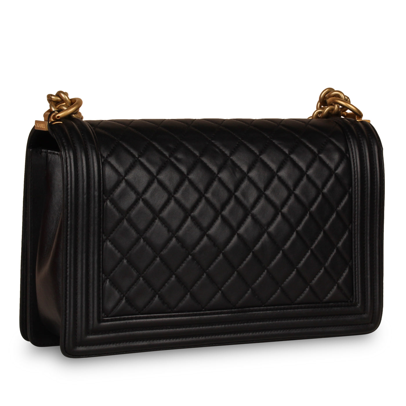 Chanel Boy Bag Lambskin Black Shoulder Bag Style 4