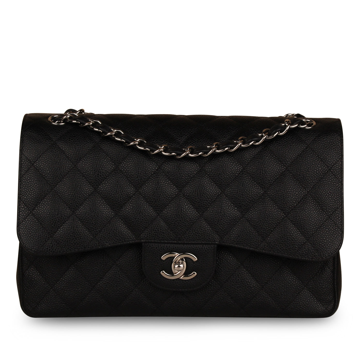 Chanel Classic Flap Caviar Black Shoulder Bag Style 24