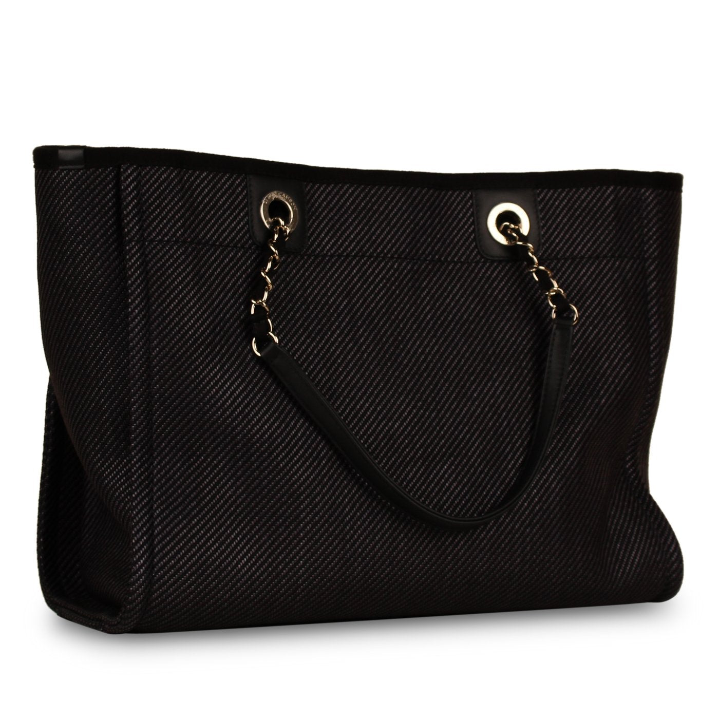 Chanel Cambon Leather Black Tote Bag Leather