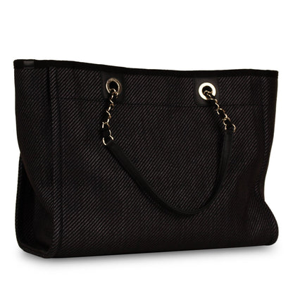Chanel Cambon Leather Black Tote Bag Leather