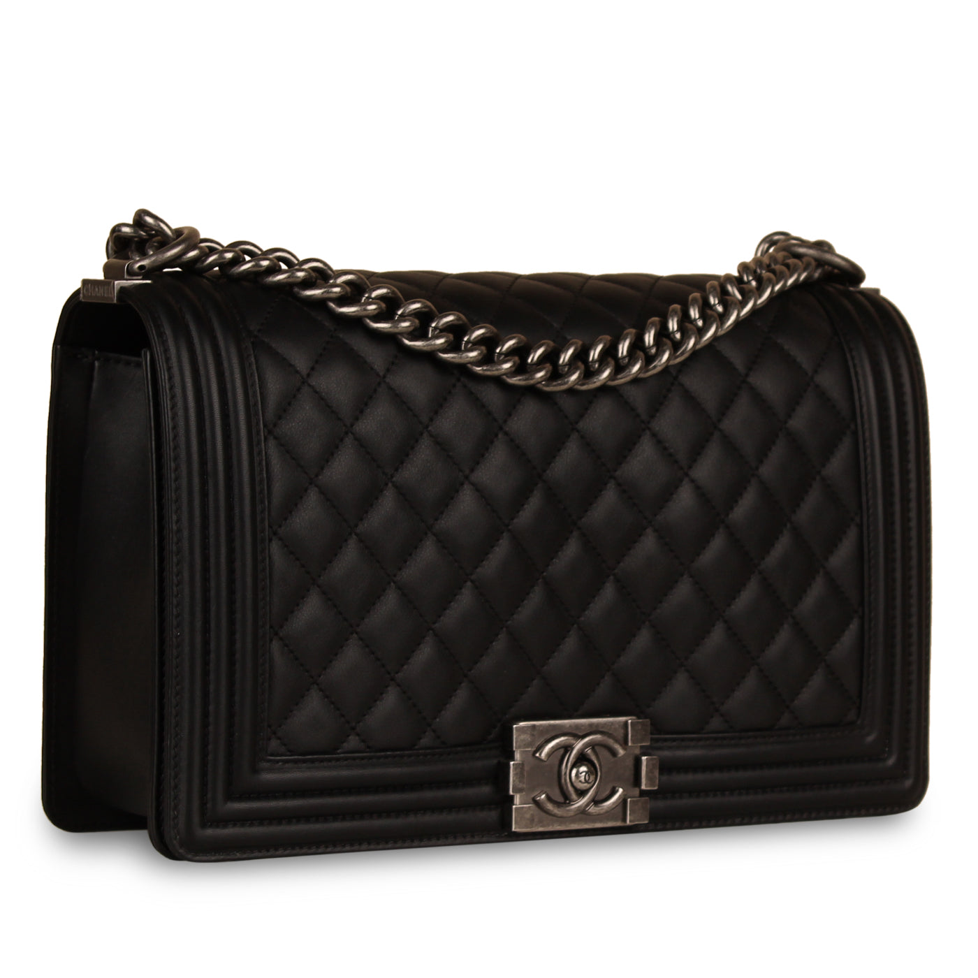 Chanel Boy Bag Lambskin Black Shoulder Bag Style 3