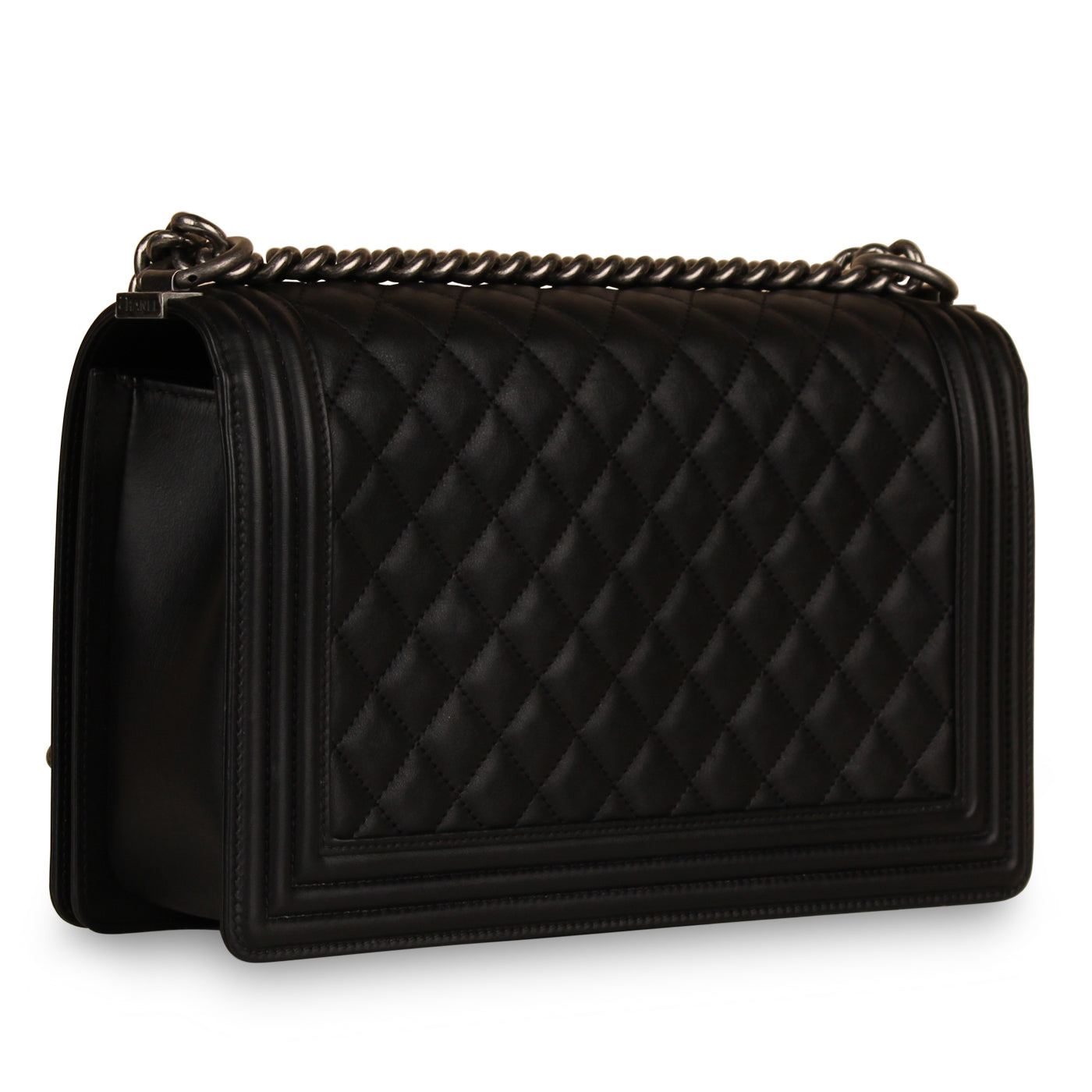 Chanel Boy Bag Lambskin Black Shoulder Bag Style 3