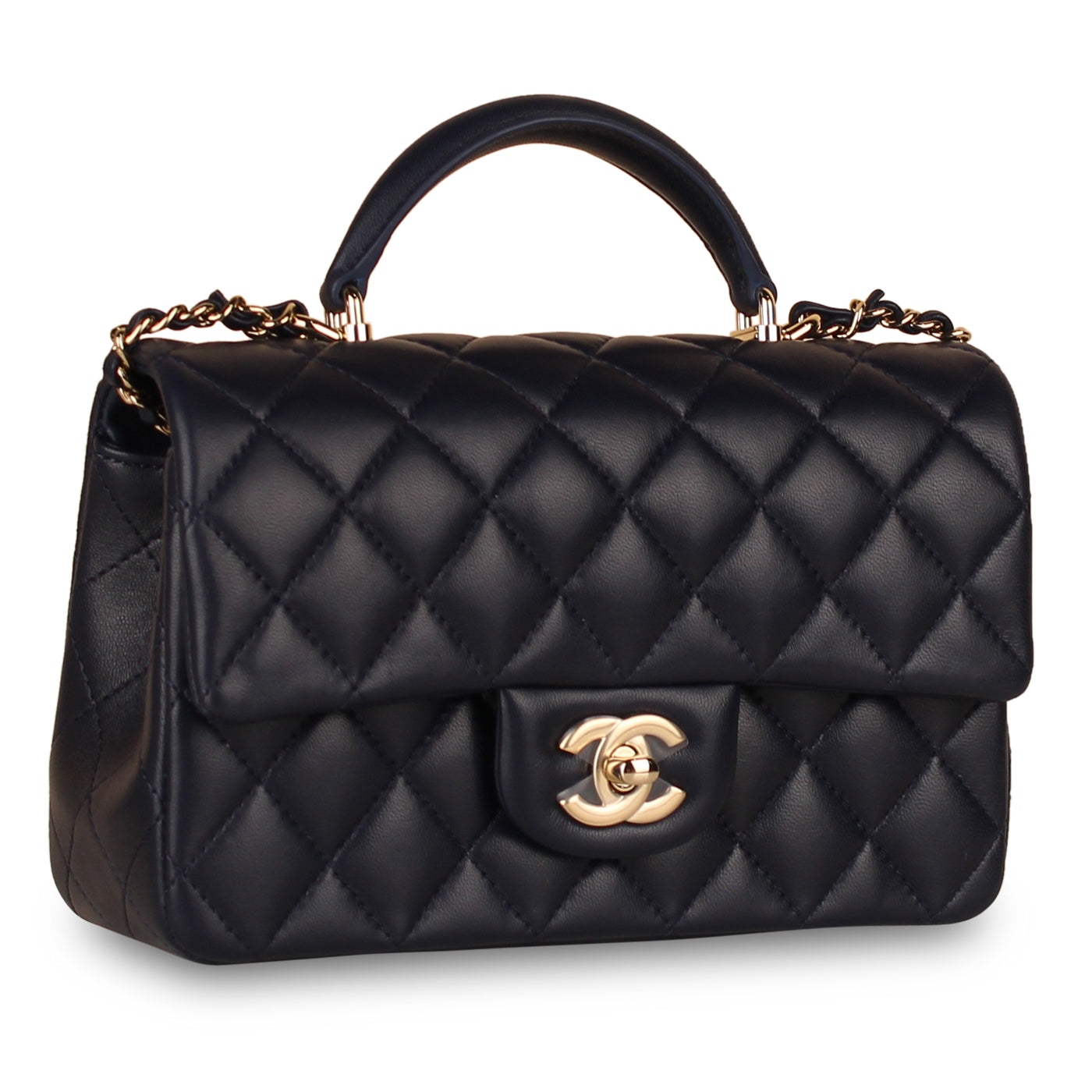 Chanel Classic Flap Lambskin Black Shoulder Bag Style 223