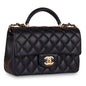 Chanel Classic Flap Lambskin Black Shoulder Bag Style 219