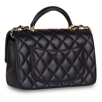 Chanel Classic Flap Lambskin Black Shoulder Bag Style 219