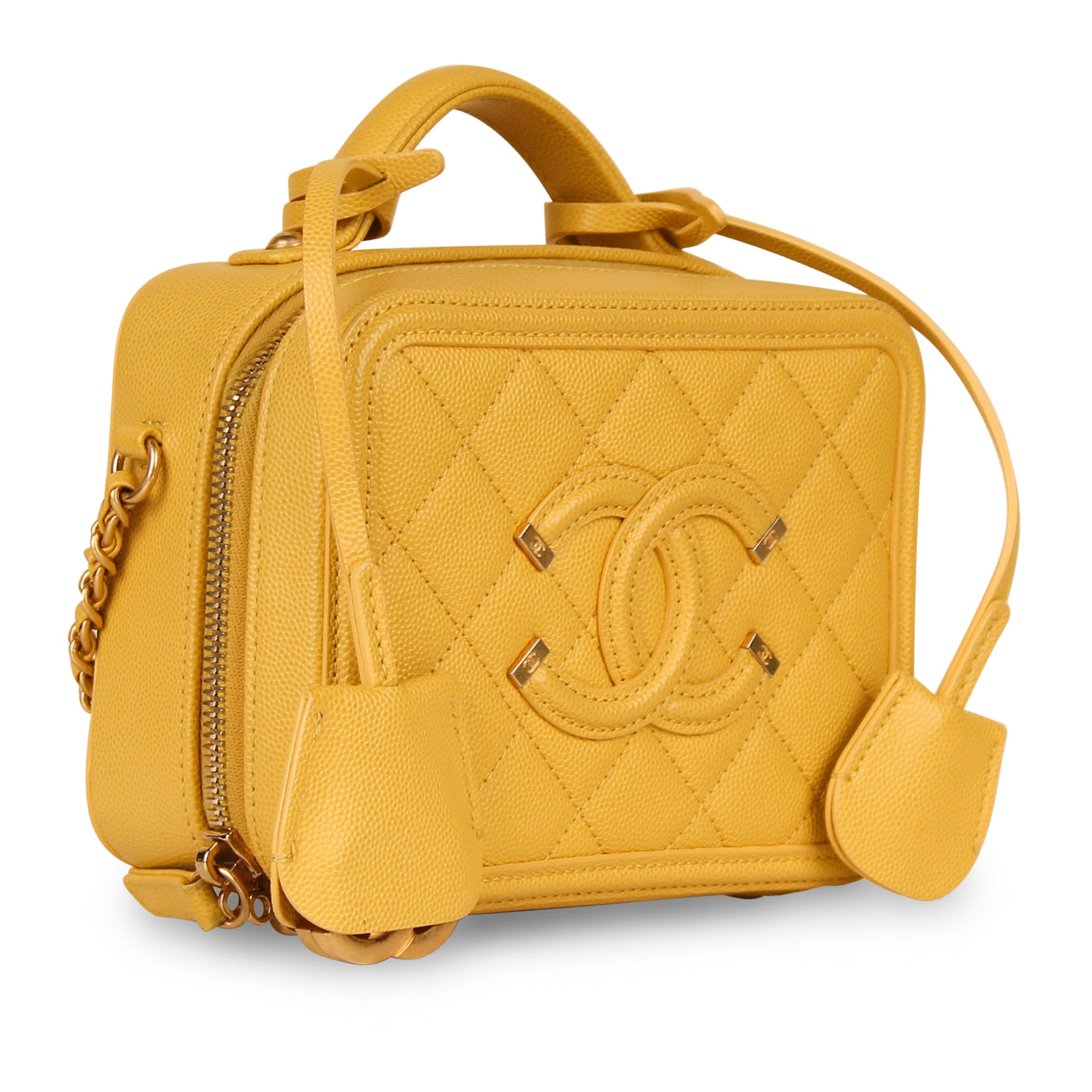 Chanel Vanity Caviar Gold Clutch Caviar