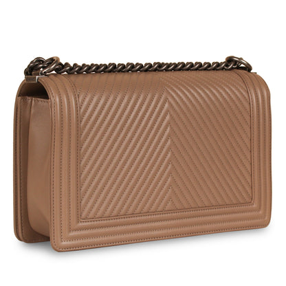 Chanel Boy Bag Calfskin Burgundy Shoulder Bag