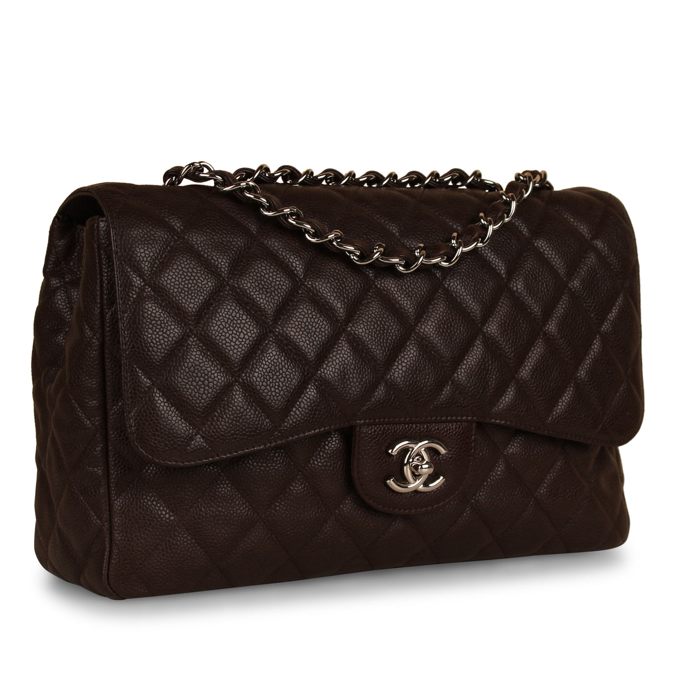 Chanel Classic Flap Caviar Brown Shoulder Bag
