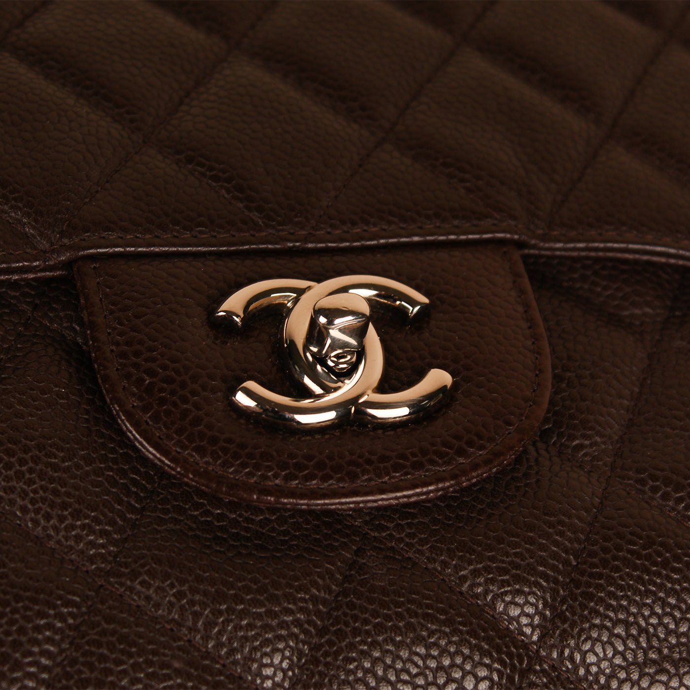 Chanel Classic Flap Caviar Brown Shoulder Bag