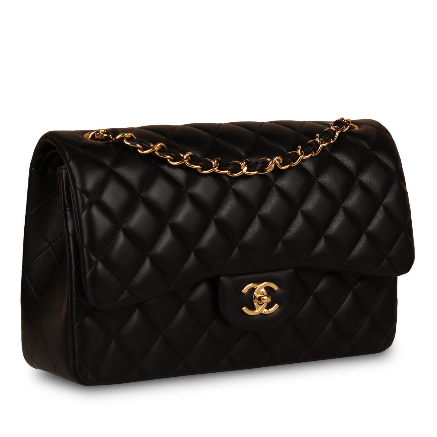 Chanel Classic Flap Lambskin Black Shoulder Bag Style 46