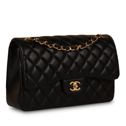 Chanel Classic Flap Lambskin Black Shoulder Bag Style 46