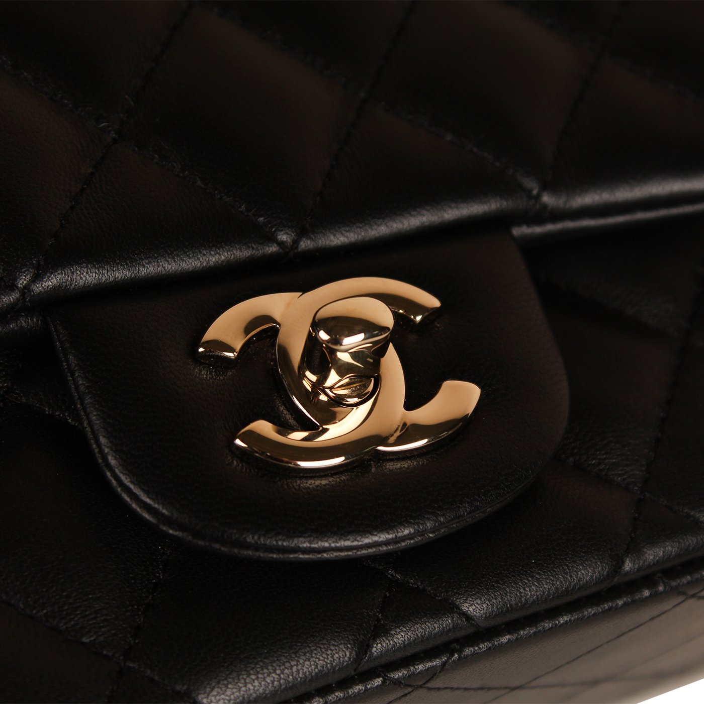Chanel Classic Flap Lambskin Black Shoulder Bag Style 222