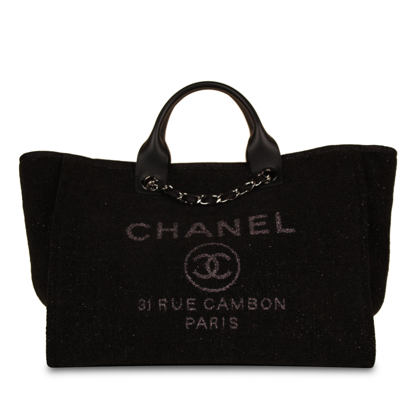 Chanel Cambon Leather Black Tote Bag Style 2