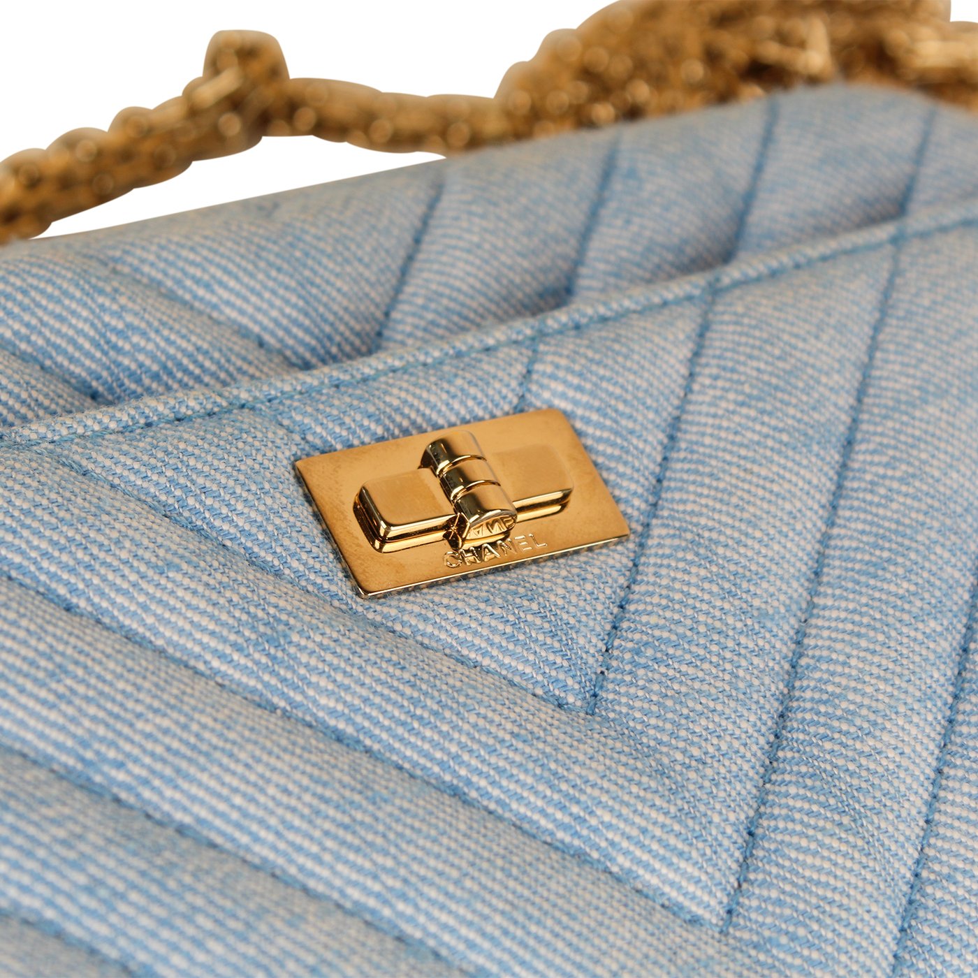 Chanel 2 55 Leather Gold Crossbody