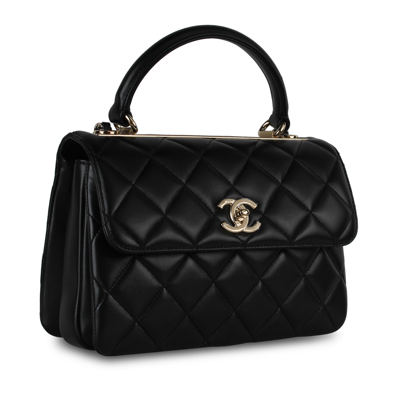 Chanel Luxury Lambskin Black Handbag Style 16