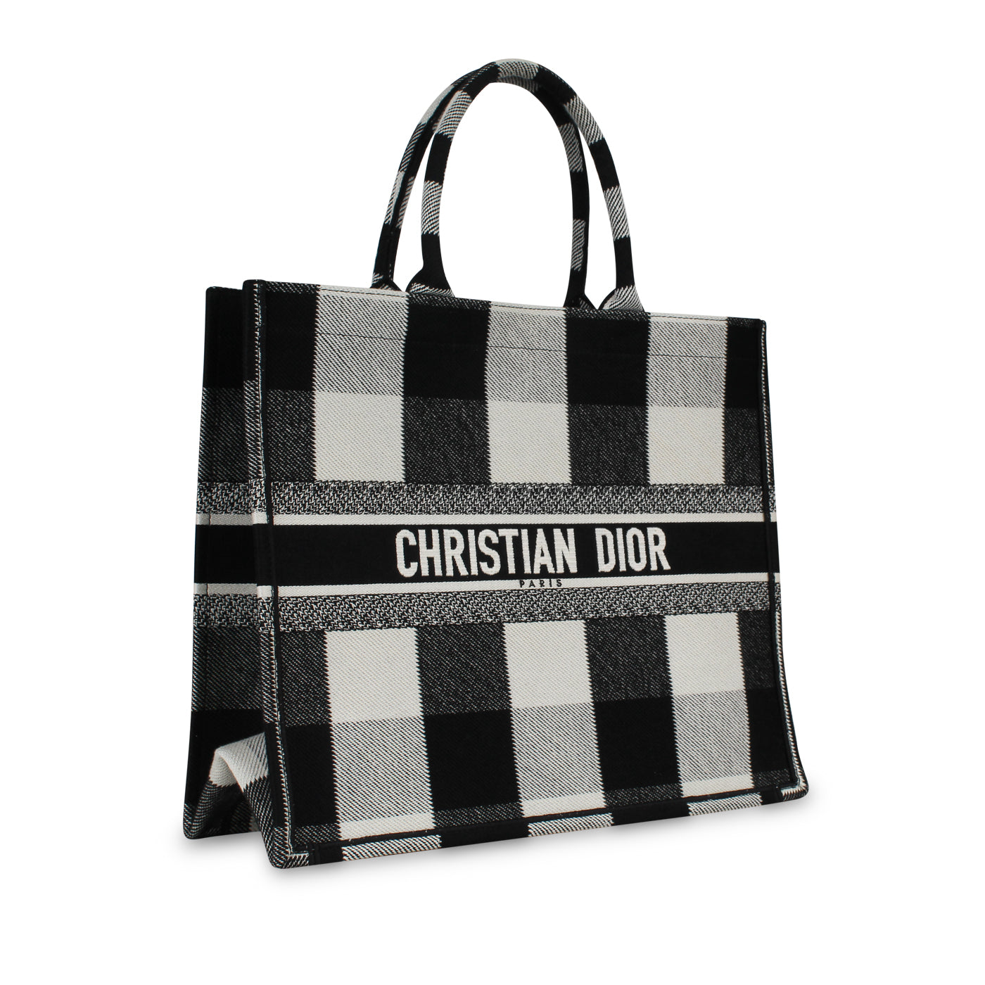 Dior Book Tote Leather Canvas Tote Bag