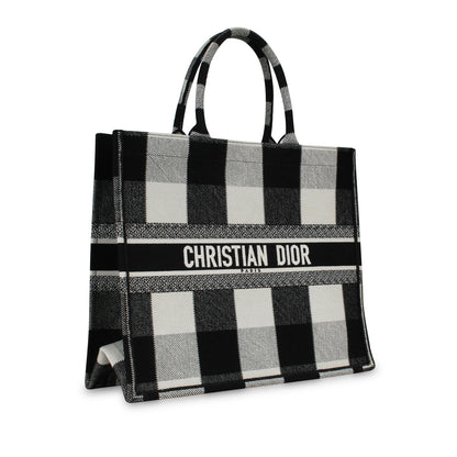 Dior Book Tote Leather Canvas Tote Bag